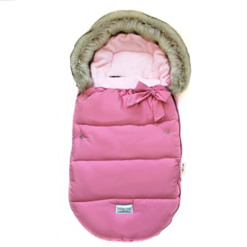 Detský fusak Baby Nellys Mašlička 4 v 1 s kožušinkou, 110 x 50 cm - ružová