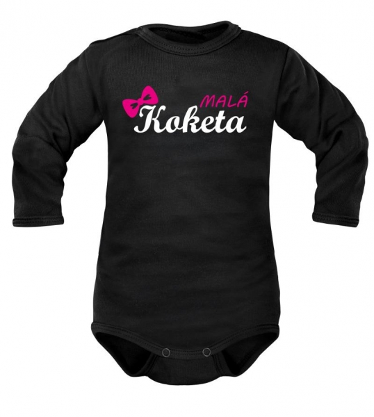 Body dlhý rukáv Dejna, Malá Koketa, čierne, vel. 92-#Velikost koj. oblečení;92 (18-24m)