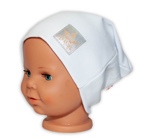 Baby Nellys Hand Made Detská funkčná čiapka s dvojitým lemom - biela, vel. 110-#Velikost koj. oblečení;110 (4-5r)