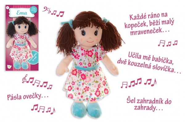Babika Ema hadrová plyš 40 cm česky mluvící a zpívající na kartě v sáčku 0+ (1 KS)