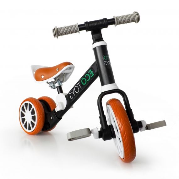 Eco toys Bicigel, odrážadlo s pedály - čierne