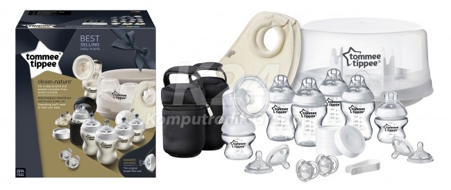 Tommee Tippee sada dojčenských fľaštičiek so sterilizátorom a odsávačkou