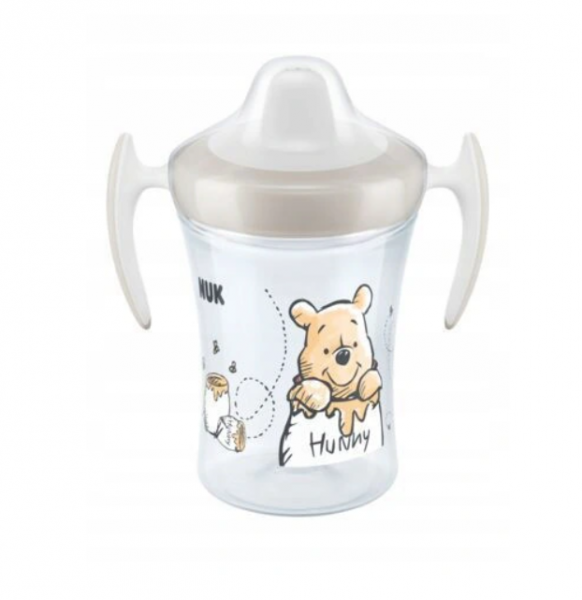Nekvapkajúci hrnček NUK Evolution Trainer Medvedík 230 ml - sivý, 6m+ (NUK, 230ML, MEDVEDíK , 6M+, )