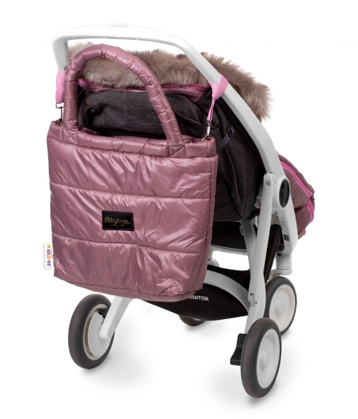 Baby Nellys taška na kočík STYLE, pudrově ružová