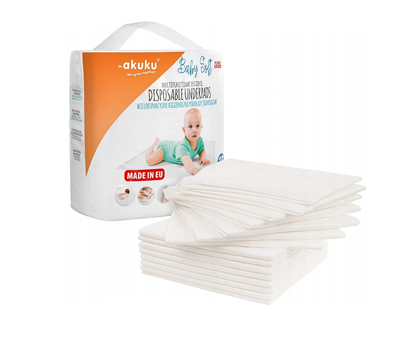 Jednorazové hygienické podložky Akuku Baby Soft - 15ks