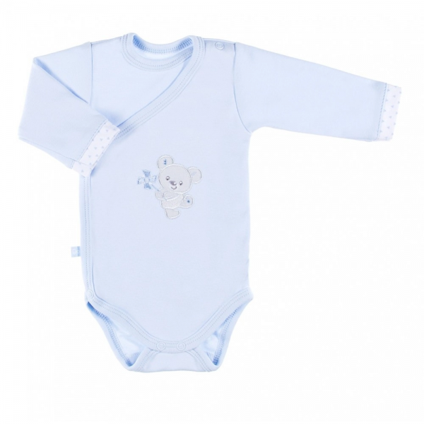 Kojeneké body dlhý rukáv, zapínanie bokom Koala, modré, veľ. 50