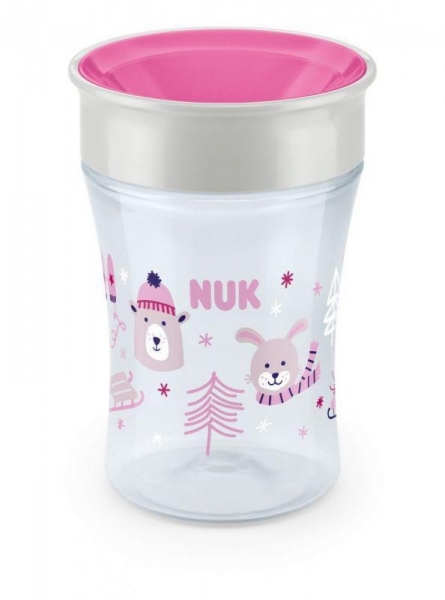 Hrnček NUK Magic Cup 230 ml - Winter, růžová (NUK, 230ML, MAGIC CUP, 8M +, FARBA: RůžOVá)