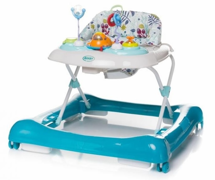 4 BABY Chodítko STEPS XIX - tyrkys (VEK: 6M+, NOSNOST DO 12KG)