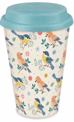 Albi Bambusový hrnek - Vtáčiky, 340 ml (OBJEM: 340 ML, BARVA: TYRKYS)