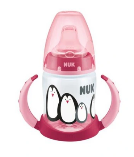 NUK Hrnček First Choice s úchytmi Tučňáci - ružová, 6 - 18 m + (NUK, 150 ML, 6-18M, FARBA: RUžOVá)