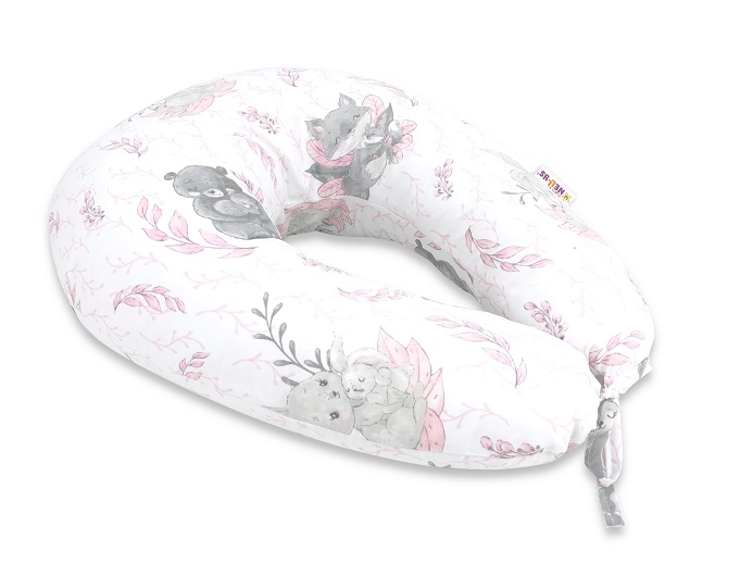 Baby Nellys Bavlnený dojčiace vankúš, LULU natural, růžová