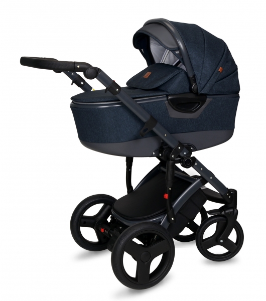 Kočík Coto Baby 2 v 1 QUARA Eco 2021 - Len Navy Blue Dark Grey
