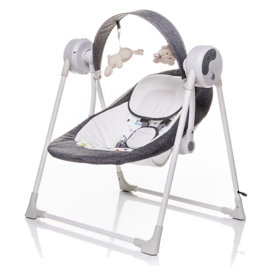 4 BABY Lehátko / hojdačka pre dojčatá Swing - sivá