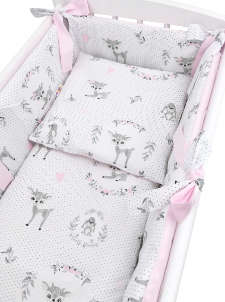 Baby Nellys 6-dielna súprava do kolísky Koloušek, ružová