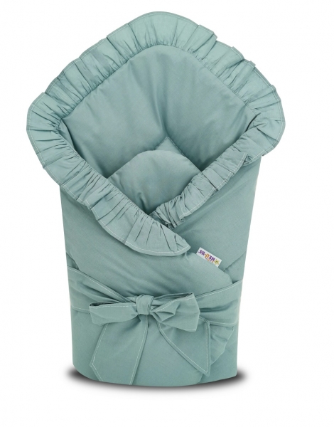 Baby Nellys Rýchlozavinovačka s volánikom a stuhou - nepálska zelená