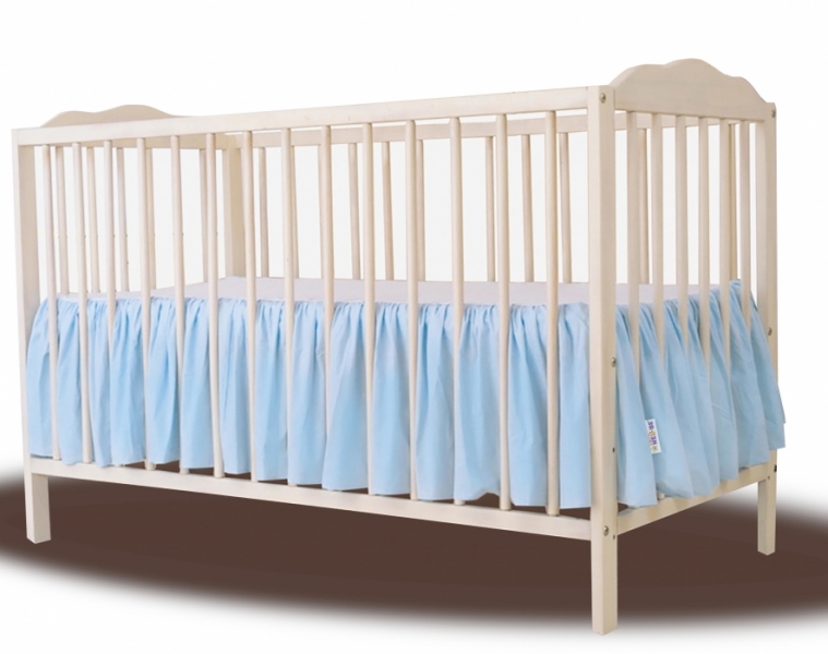 Baby Nellys Bavlnený volánik pod matrac - sv. modrý, 140 x 70 cm