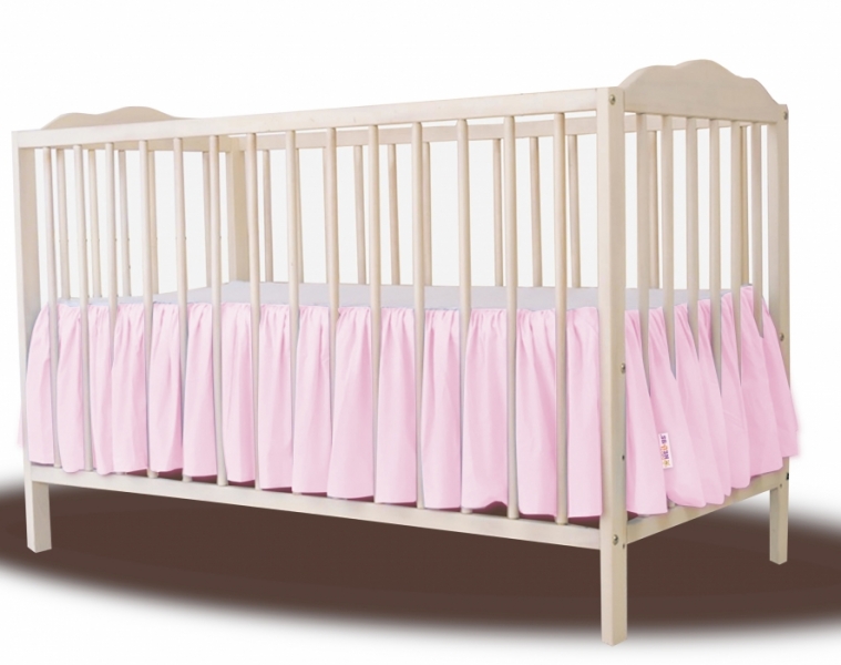 Baby Nellys Bavlnený volánik pod matrac - růžová, 140 x 70 cm