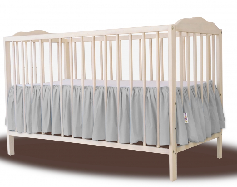Baby Nellys Bavlnený volánik pod matrac - sivá, 140 x 70 cm