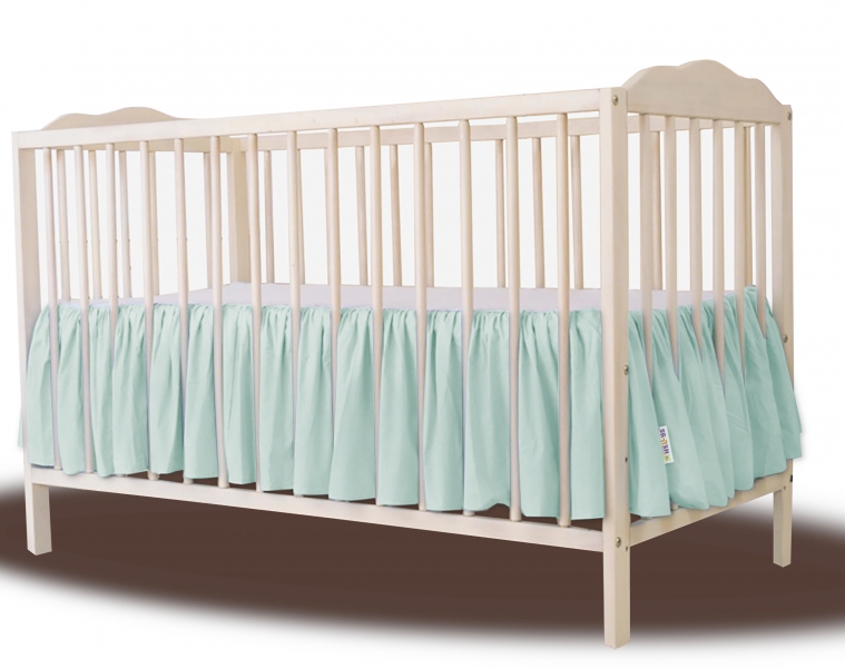 Baby Nellys Bavlnený volánik pod matrac - mátová