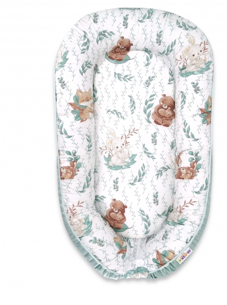 Baby Nellys Maxi obojstran. hniezdočko Velvet pre bábätko LULU natural - mätová