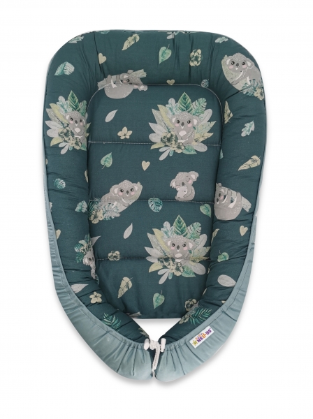 Baby Nellys Bavlnené obojstranné hniezdočko, 55x75cm, Tropical Koala - zelená