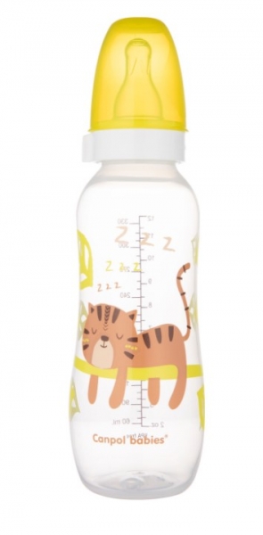 Canpol babies Fľaša s potlačou Tigrík 250 ml, žltá