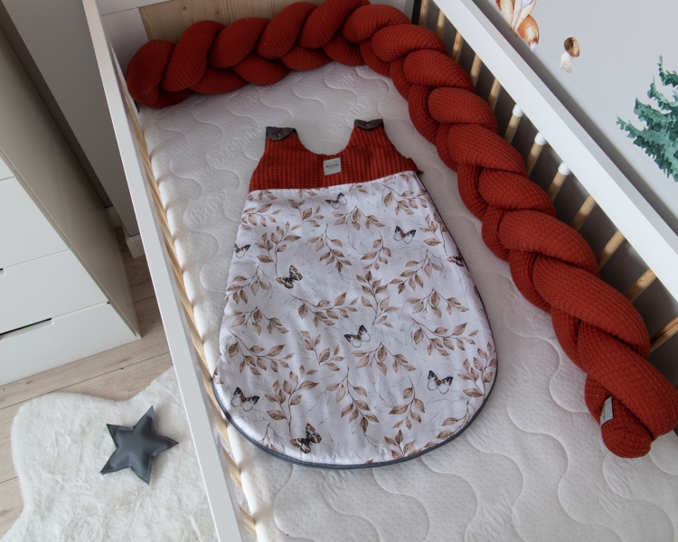 Baby Nellys Spací vak Vafel, bavlna LUX, Motýle, 6-18m