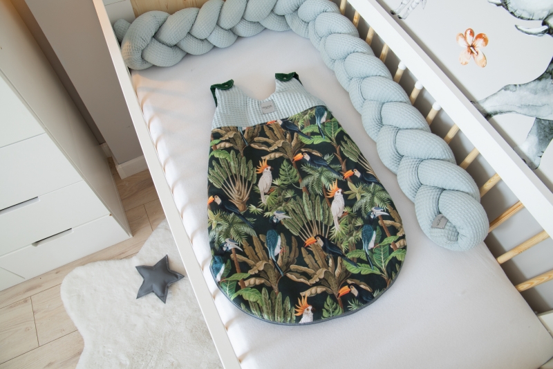 Baby Nellys Spací vak Vafel, bavlna LUX, Papagaj, 6-18m