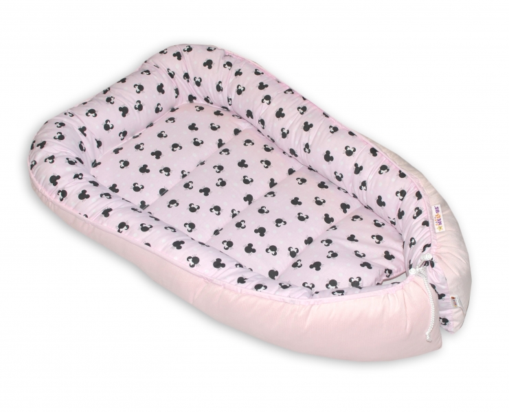 Obojstranné hniezdočko Baby Nellys Velvet, 55x75cm Minnie - ružové