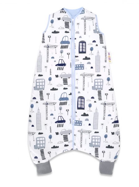Baby Nellys, Spací vak s nohavičkami Mestečko, 90 cm - granát