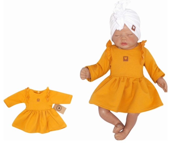 Z & Z Detské teplákové šatôčky/tunika Princess - horčicové, veľ. 80