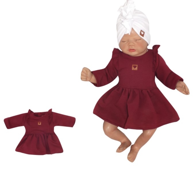 Z & Z Detské teplákové šatôčky/tunika Princess - bordó, veľ. 86