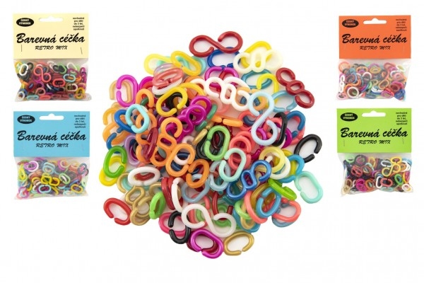 Céčka farebná 25g retro mix plast v sáčku 10x11cm