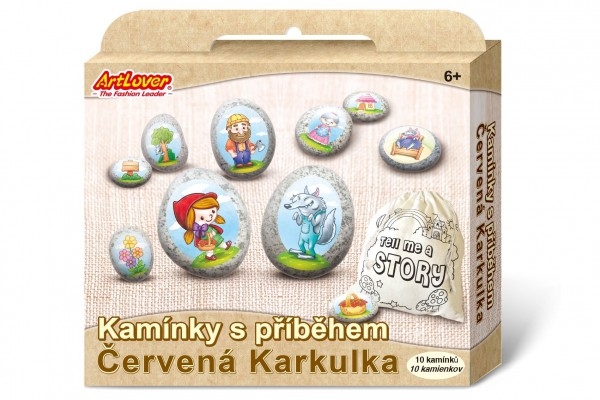 Maľovanie na štrk / kamene s príbehom Tri prasiatka kreatívne sada v krabičke 19x16x (1 KS, VHODNé OD)