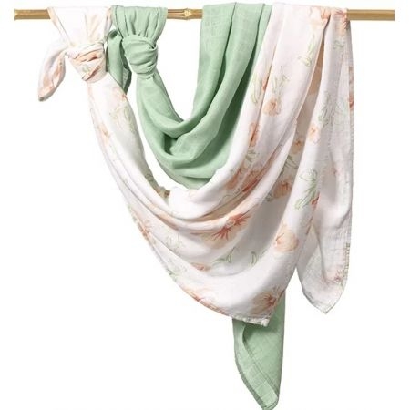 BabyOno Bambus/mušelín-plienky-muchláček, 2ks v darčekovej krabičke- khaki/ecru, 0 m
