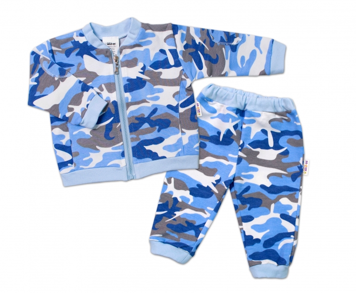 BABY NELLYS Dojčenská tepláková súprava army, modrá, veľ. 80-#Velikost koj. oblečení;80 (9-12m)
