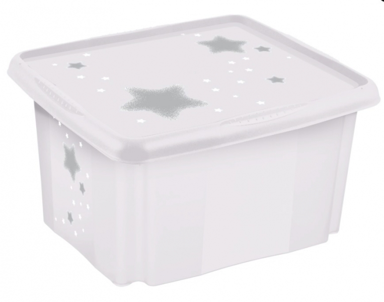 Baby Nellys Box na hračky Baby Star 24 l - biely