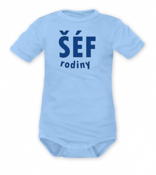 DEJNA Body krátky rukáv ŠÉF RODINY - modré, vel. 92-#Velikost koj. oblečení;92 (18-24m)