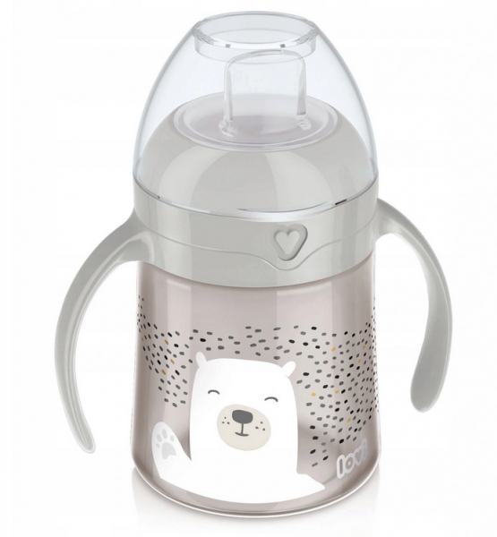 Lovi hrnček Easy Switch Indian Buddy Bear, 6m + - sivá, 150ml