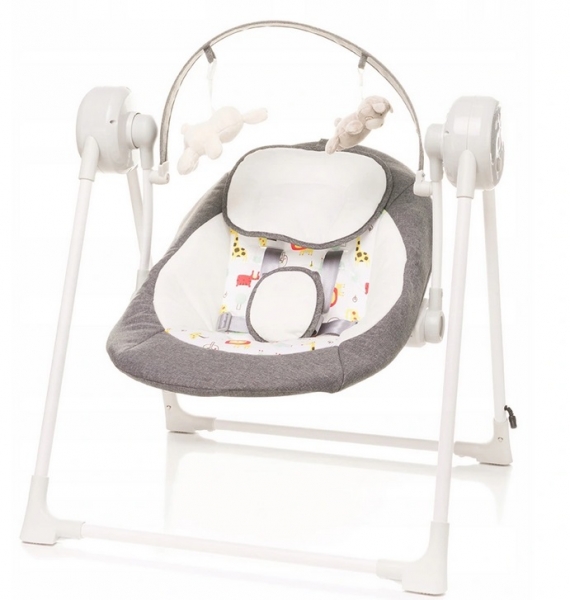4 BABY Lehátko/hojdačka pre dojčatá Swing safari- sivá