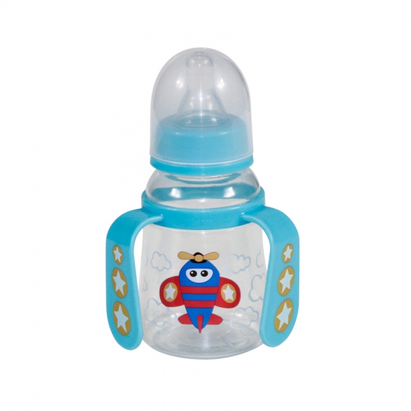 Fľaša/hrnček Lorelli s uškami 125 ml BLUE PLANE