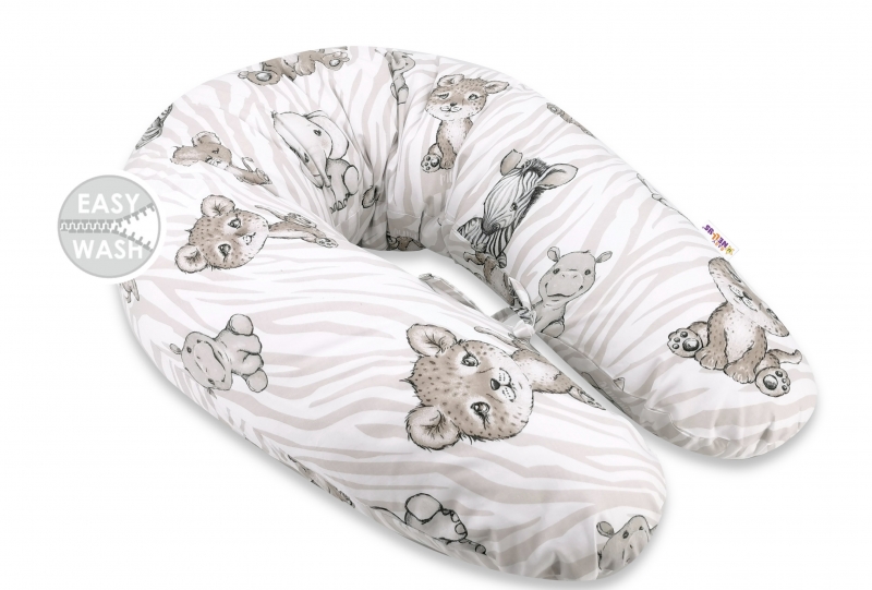 Bavlnený dojčiacy vankúš Baby Nellys, ZOO - béžová