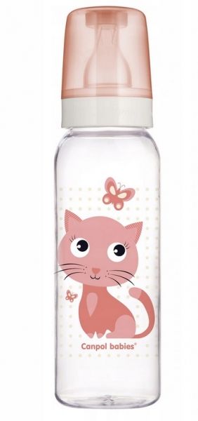Canpol babies Fľaštička s potlačou 250 ml, farby holka