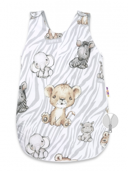 Spací vak Baby Nellys, ZOO Natural, 70 cm - sivá, hnedá