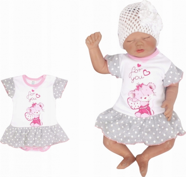 Z&Z Sukničkobody kr. rukáv Myšička - sivá, veľ. 80-#Velikost koj. oblečení;80 (9-12m)