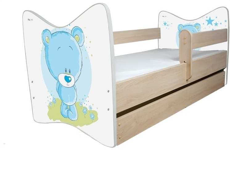 BabyBoo Dětská postieľka Medvedik STYDLÍN modrý - 120x60cm, D19 + ŠUPLÍK