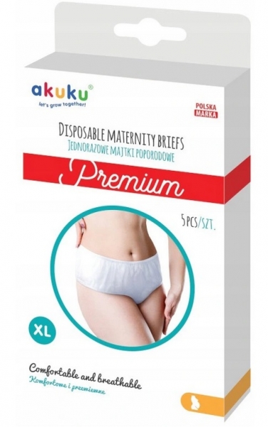 Jednorazové popôrodné nohavičky Premium - 5ks v balení, veľ. XL, Akuku