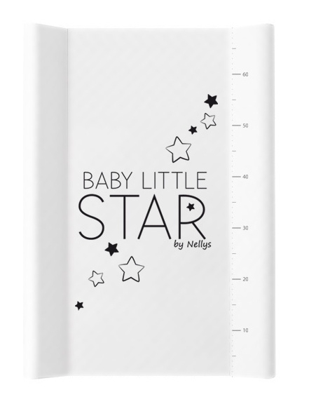 NELLYS Prebaľovacia podložka, tvrdá MDF, BABY STAR, 50 x 70cm, biela