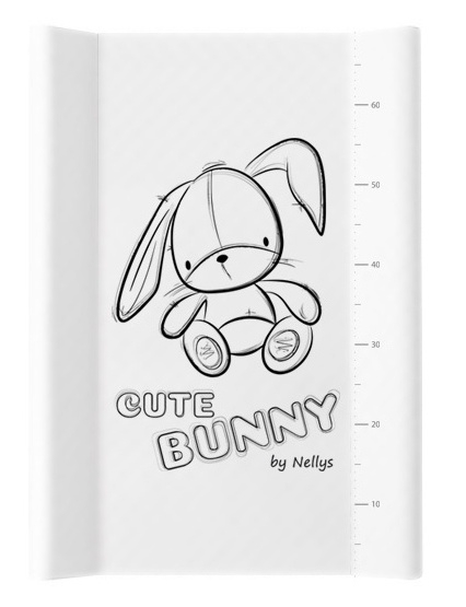 NELLYS Prebaľovacia podložka, tvrdá MDF,  Cute Bunny, 50 x 70cm, biela