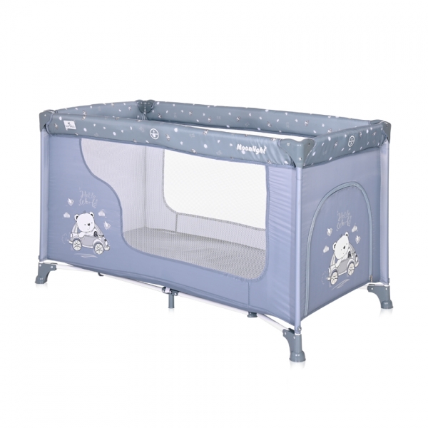 Cestovná postieľka Lorelli MOONLIGHT 1 LAYER SILVER BLUE CAR